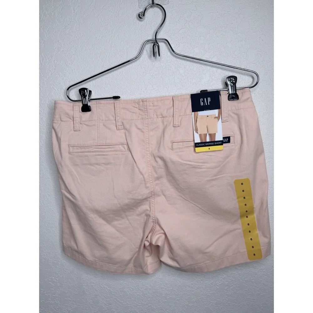 NWT Gap Classic Mid Rise Chino Shorts Womens 8 Peach Parfait 5